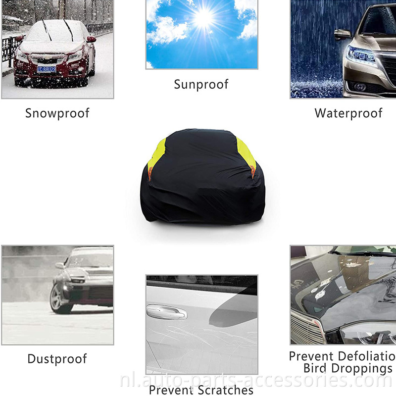 Draagbare luxe anti-uv bescherming meerdere lagen sneeuw waterdichte auto zonnescherm cover automatisch;